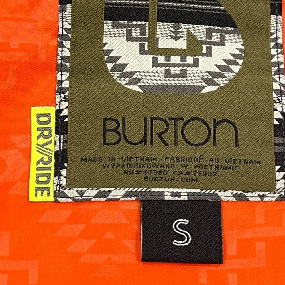 Burton DryRide Jacket Women's Small Orange Hooded Full Zip Snowboarding Ski Coat